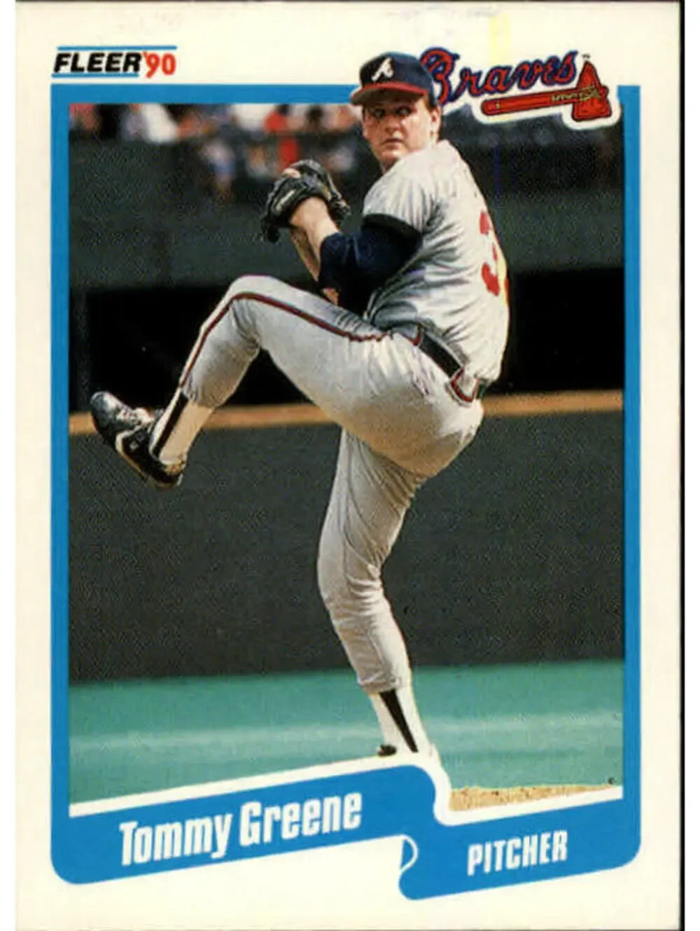 1990 Tommy Greene Fleer Baseball Card #584